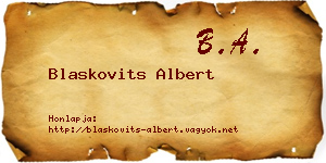 Blaskovits Albert névjegykártya